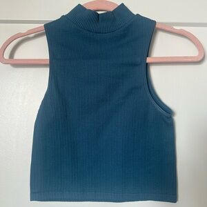 Zara Teal Ribbed Tank Top